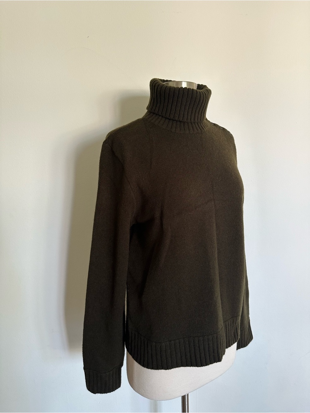 NWOT New Lauren Ralph Lauren Wool + Cashmere Turtleneck Sweater Forest Green L